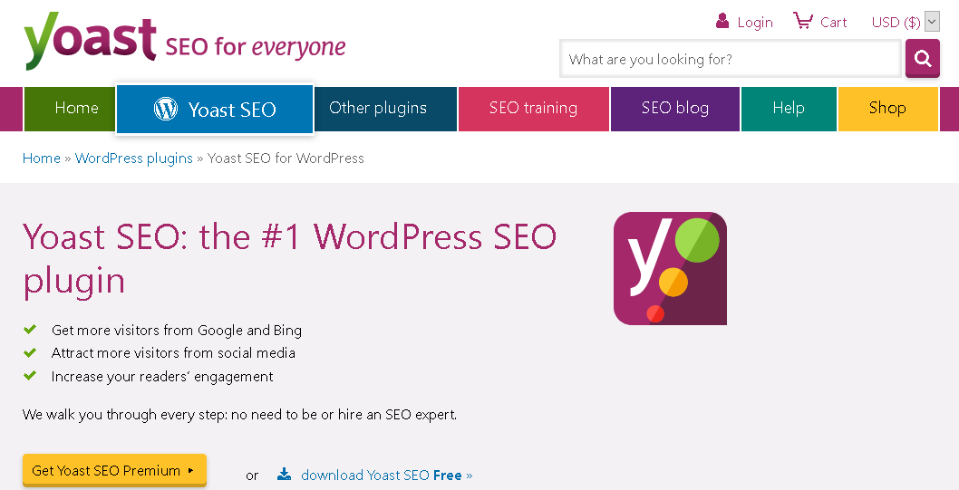 Yoast SEO plugin which helps you to write great SEO friendly blog content